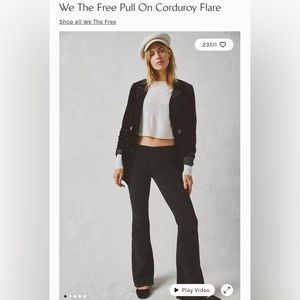We the Free pull on black flare corduroy size 29
